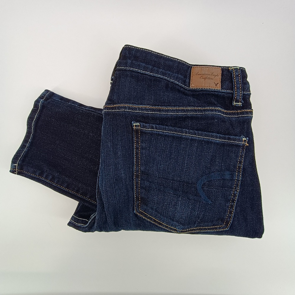 American Eagle Super Skinny Jeans Womens 12 Regular Dark Wash Stretch Denim